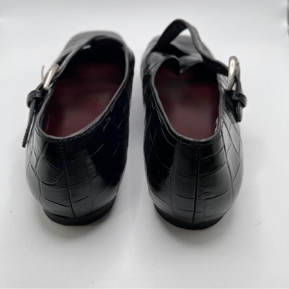 Vince Cici Croc-Embossed Leather Ballet Flats black size 7.5M - Picture 7 of 11